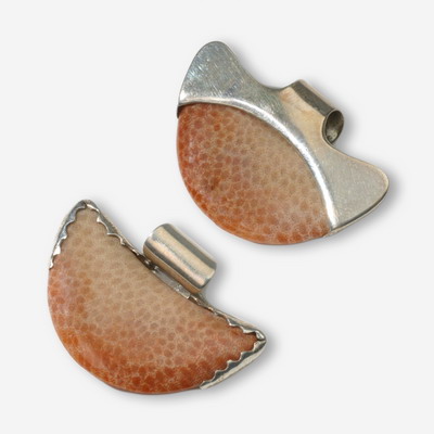 petrified coral pendant